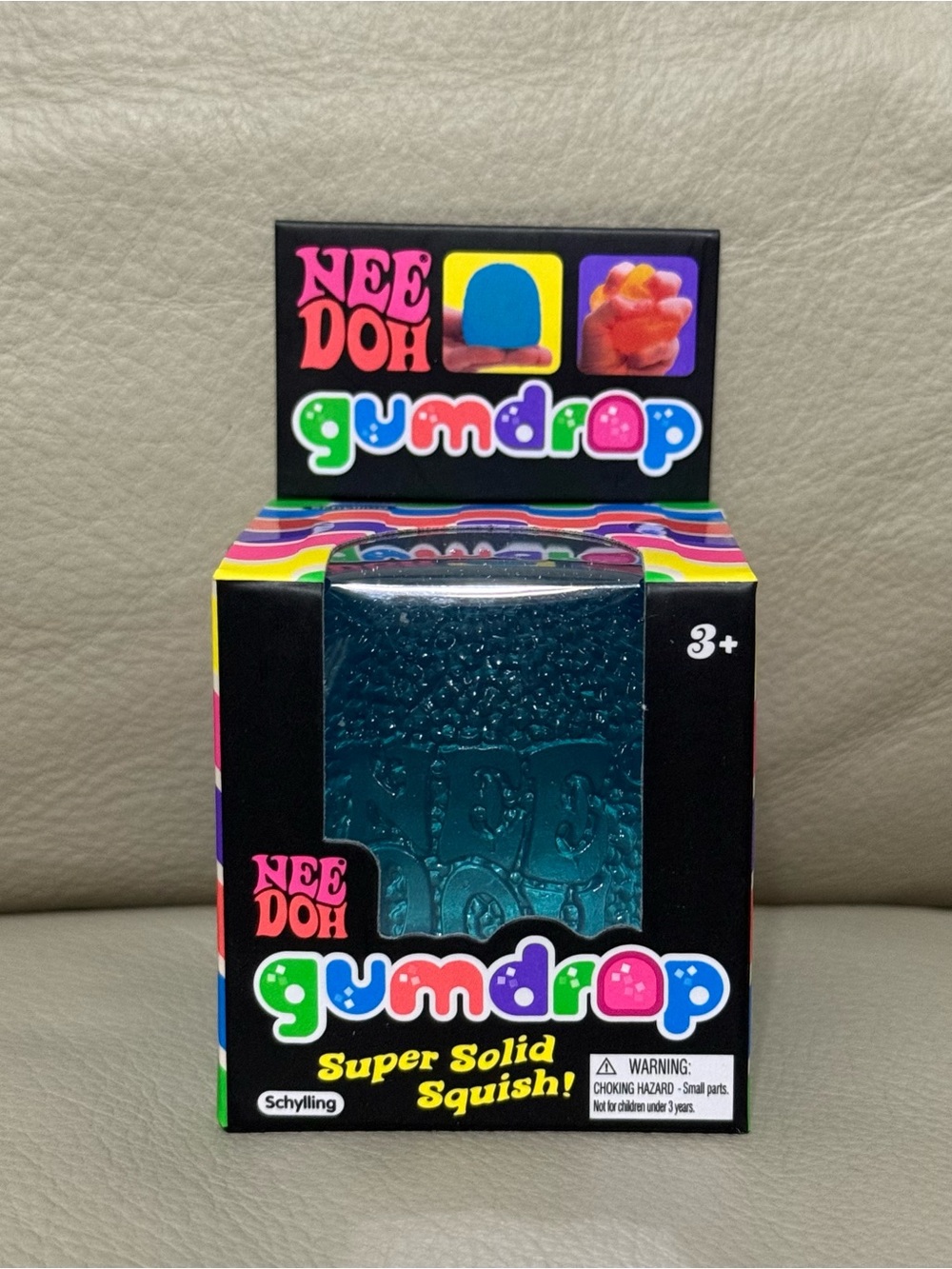 NEW Needoh Gumdrop BLUE Viral Schylling Squishy Super Solid Squish Authentic!